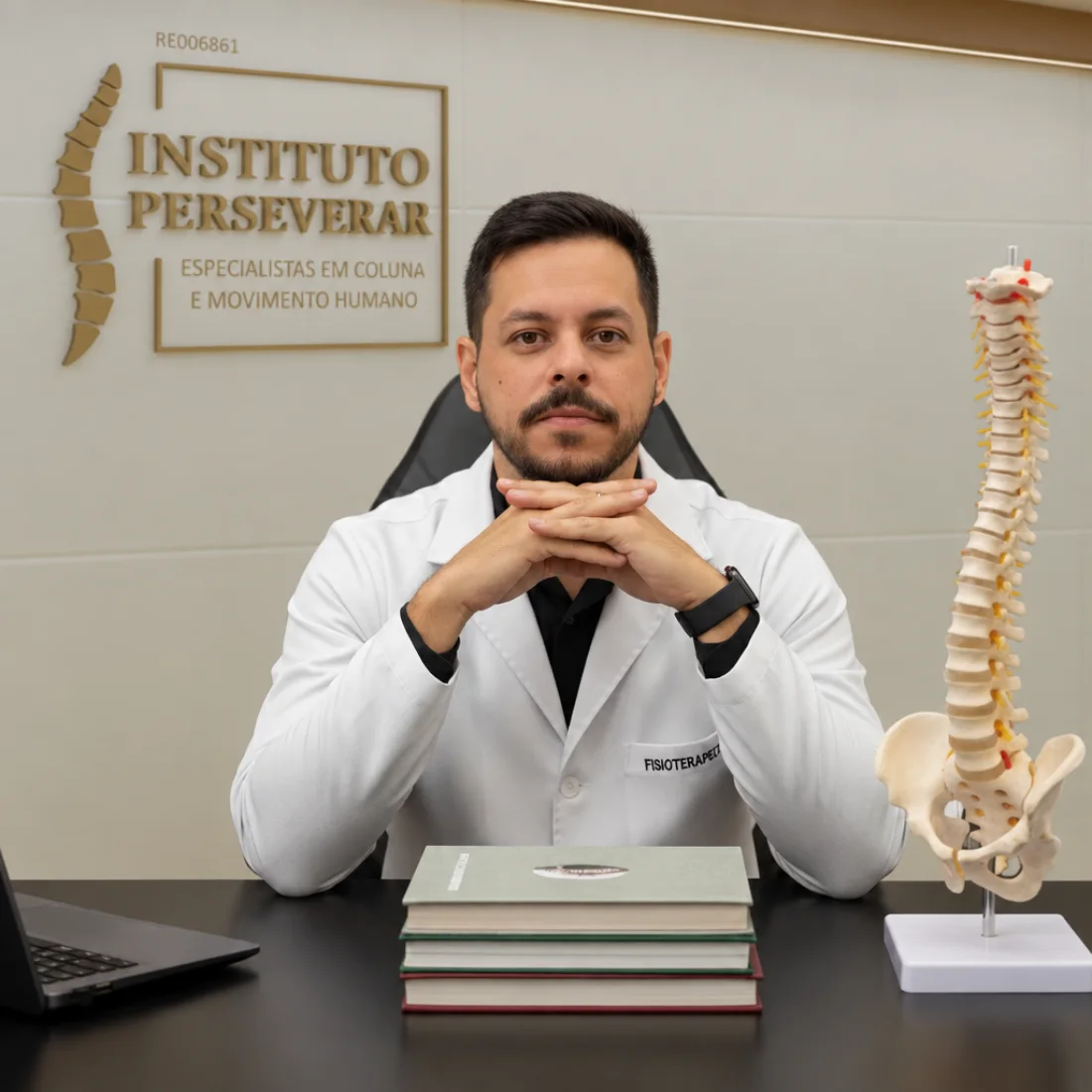 Dr. Pedro Rosário, fisioterapeuta especialista em coluna, no consultório do Instituto Perseverar em Contagem